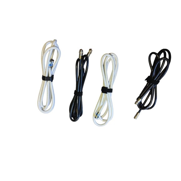 (4) Generic Series White/ Black Coax Cables RG6 Coaxial Cable Connectors CATV - Picture 3 of 5